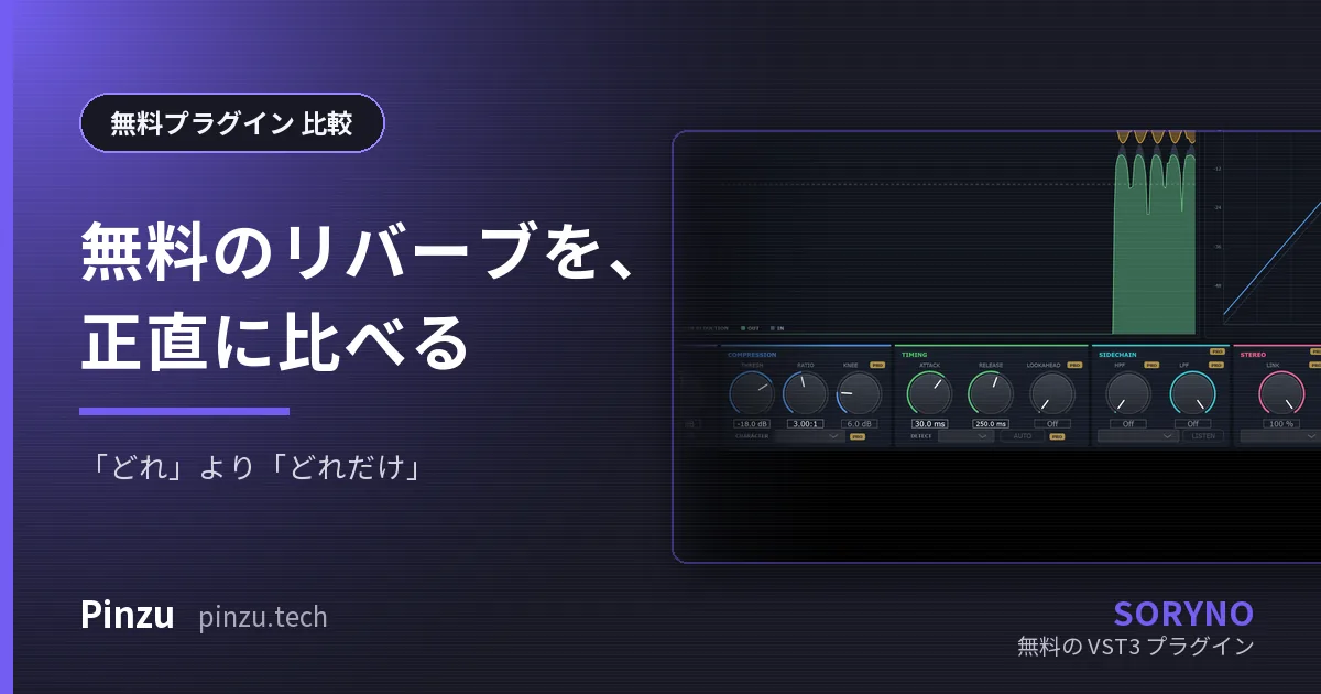 無料のリバーブを、正直に比べる