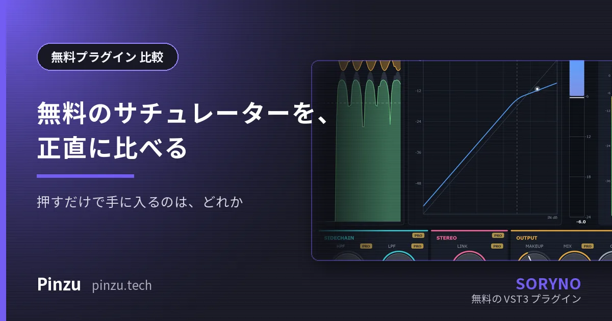 無料のサチュレーターを、正直に比べる