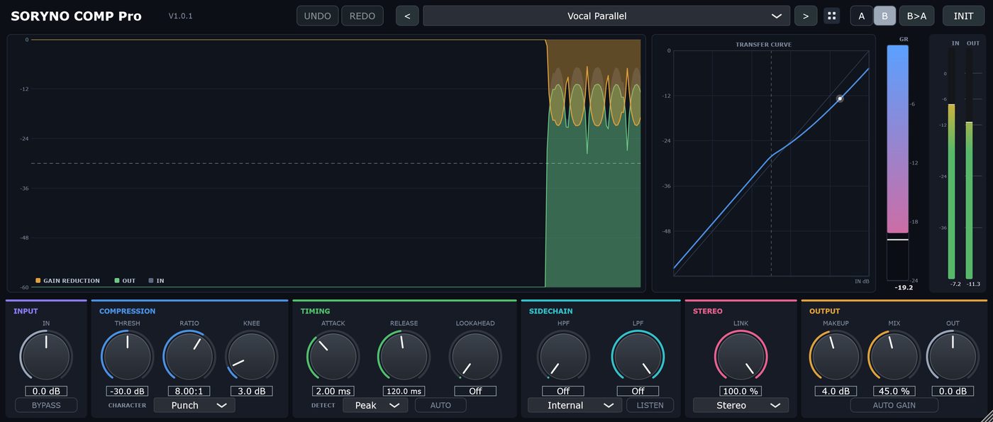 SORYNO COMP Pro の画面