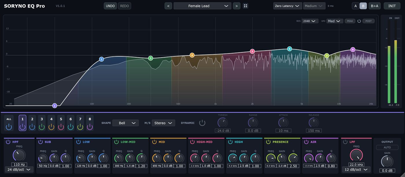 SORYNO EQ Pro の画面